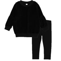 Bopop Black Velour Baby Girl Set