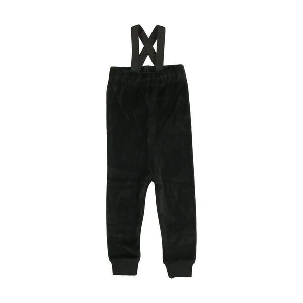 Bopop Black Velour - Baby Boy Overalls