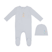 Minilabel Blue Water Print Carousel Footie and Hat - Boys