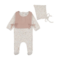 Bee & Dee Girls Print Whimsical Bloom Footie/Bonnet