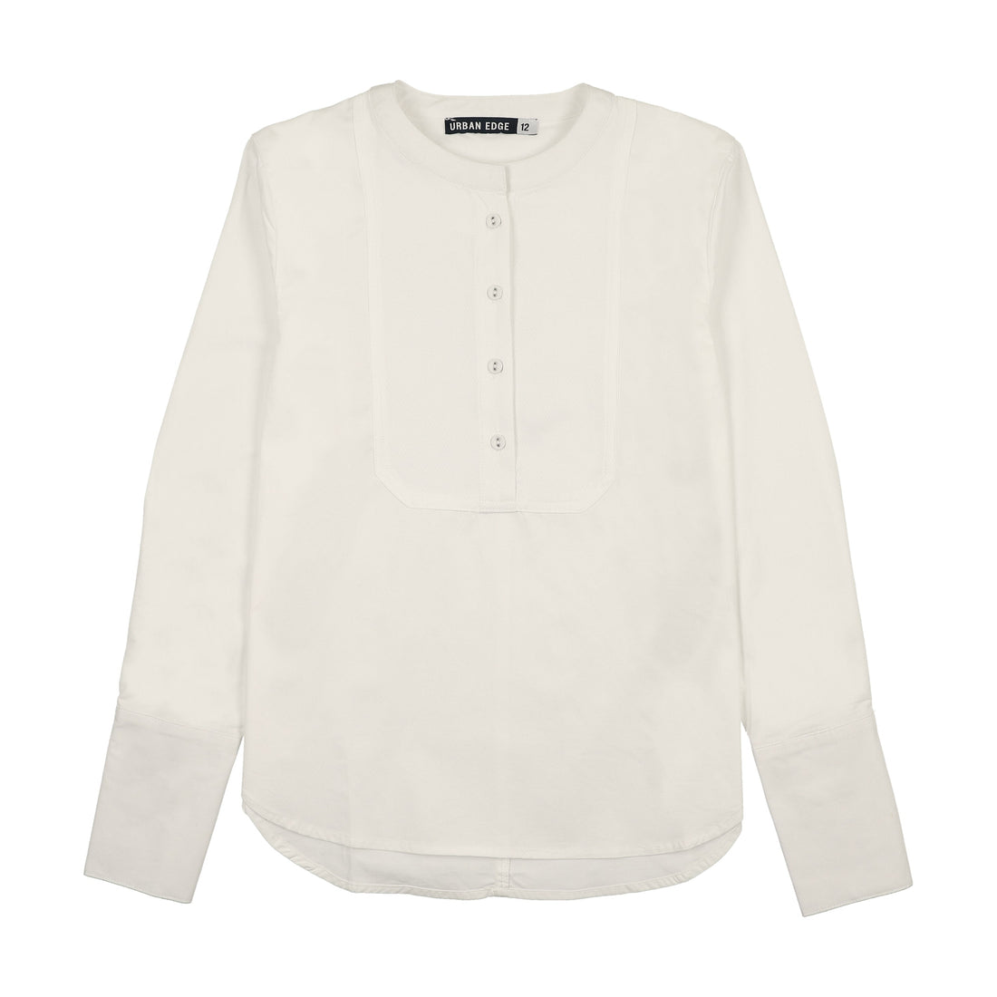 Urban Edge White Bibbed Shirt White