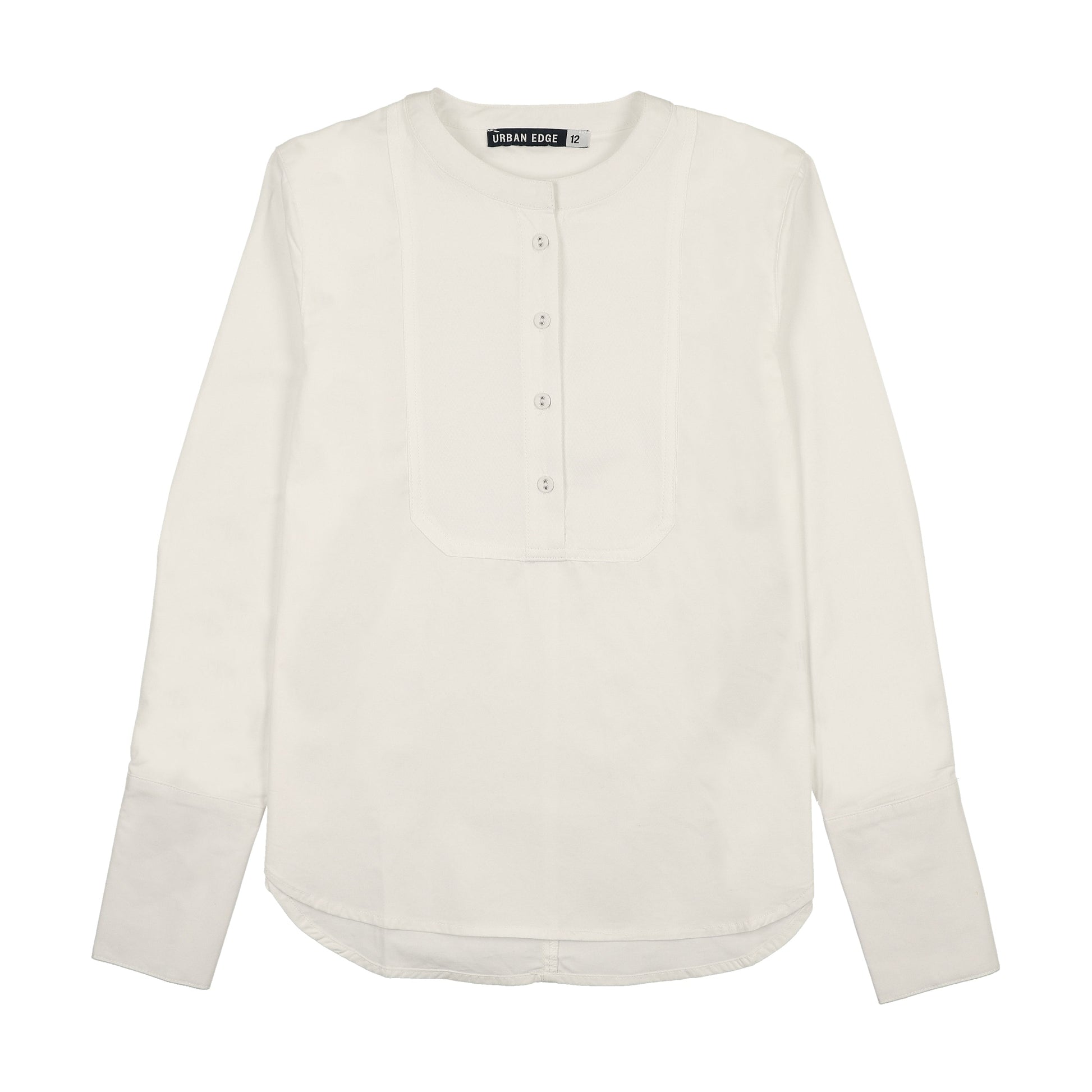Urban Edge White Bibbed Shirt White