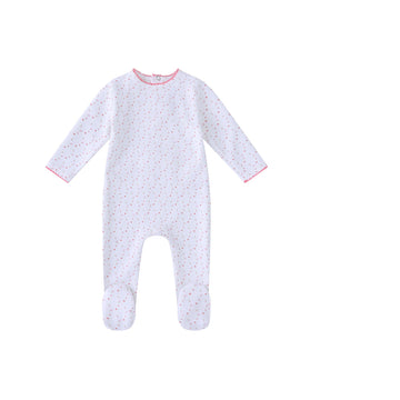 Minilabel White Bright Floral Print Footie-Girls