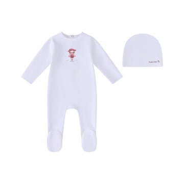 Minilabel White Doll Footie and Hat- Girls