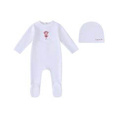 Minilabel White Doll Footie and Hat- Girls