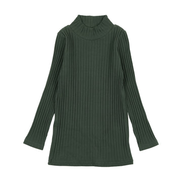 Lil Legs Ribbed Mockneck Green