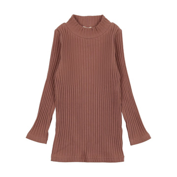 Lil Legs Ribbed Mockneck Mulberry