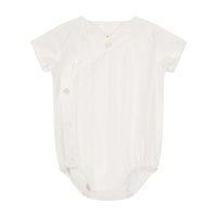 Zeebra Kids White Dove Wrap Shirt Romper