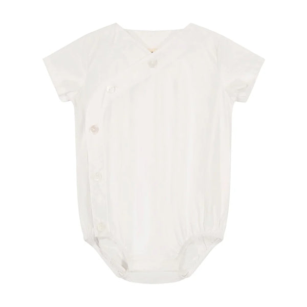 Zeebra Kids White Dove Wrap Shirt Romper