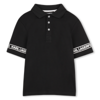 Karl Lagerfeld Kids Black Short-Sleeved Polo Shirt