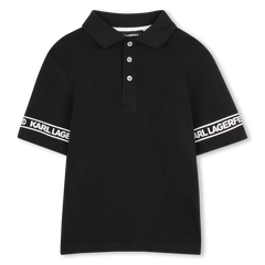 Karl Lagerfeld Kids Black Short-Sleeved Polo Shirt
