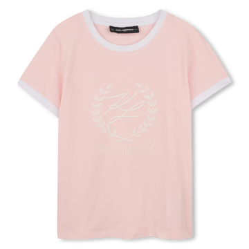 Karl Lagerfeld Kids Pink T-shirt with front logo- size up one size