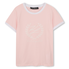 Karl Lagerfeld Kids Pink T-shirt with front logo