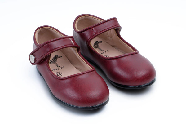 Zeebra Kids Burgundy Classic Mary Jane-Hard Sole