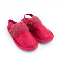 Zeebra Kids Crimson Plush Slippers - Hard Sole with Elastic