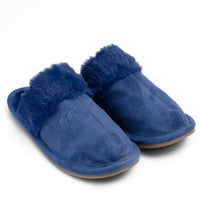 Zeebra Kids French Blue Plush Slippers - Hard Sole