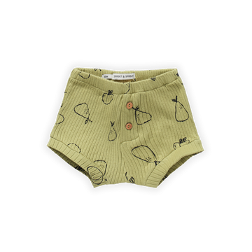Sproet & Sprout Sage BABY RIB SHORT TUTTI FRUTTI PRINT