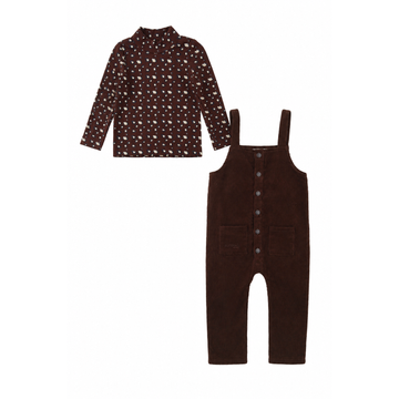 Limonana Heritage Brown Romper and Mock Neck