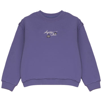 Calla Lili Girl Sweatshirt With Embroidery - Purple