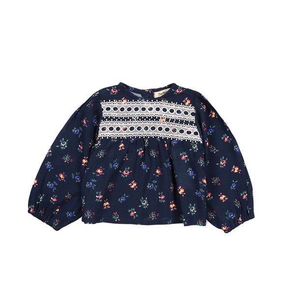 The New Society Mini Blossom Midnight Navy Moon Baby Blouse