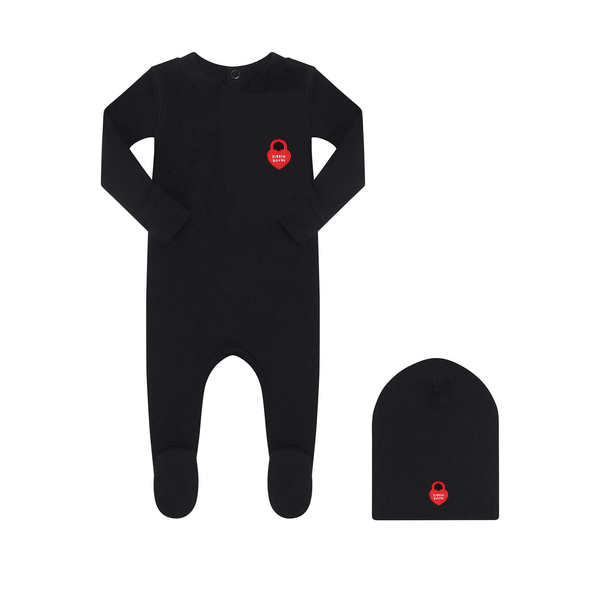 Little Parni Black Baby Heart Logo Stetchy (K479)