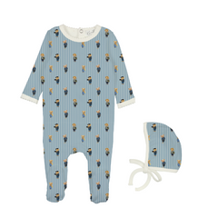 Bopop Blue - Footie and Beanie Bear Pajamas