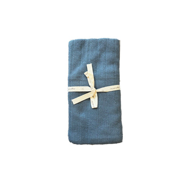 Bee & Dee Pointelle Knit Collection-Storm Blue Blanket