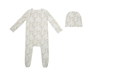 Mini Label Printed Bird Footie and Beanie