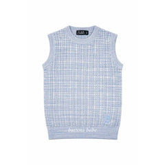 Belati LIGHT BLUE MARLED BRAIDED VEST BKN251