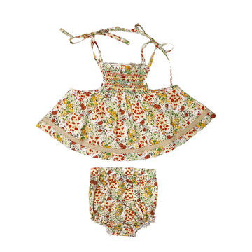 Belati Coral Shoulder Tie Spaghetti Straps Baby Set  (BBB515)