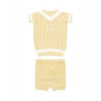 Belati LEMON BRAIDED CHEST INITIAL KNIT SET (BKN273)