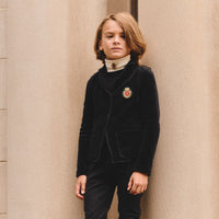 Little Parni Black Velour Blazer  (K446)