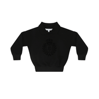 Little Parni Black Collar Sweatshirt W Logo Flocking (K473)