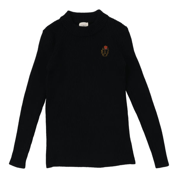 Analogie By Lil Legs Crest Knit Mockneck Navy