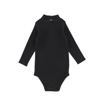 Lil Legs Ribbed Mockneck Onesie Black