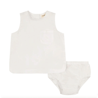 Zeebra Kids White Dove Shirt Bloomers Set