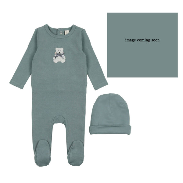 Lilette By Lil Legs Embroidered Layette Set Blue Bear
