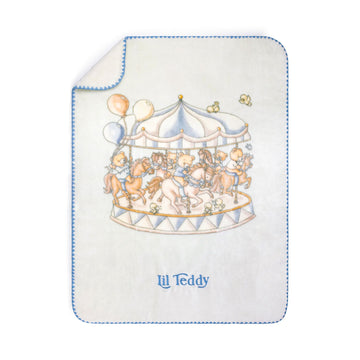 Lil Teddy Merry Go Snuggle Blueberry Biscuit Plush Blanket