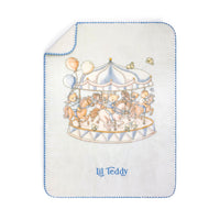 Lil Teddy Merry Go Snuggle Blueberry Biscuit Plush Blanket