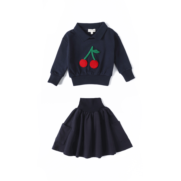 Anecdote Navy High Waisted Skirt With Pockets