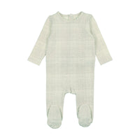 Lilette By Lil Legs Grid Footie Cream/Blue