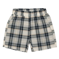 Analogie By Lil Legs Linen Pull On Shorts Navy Plaid