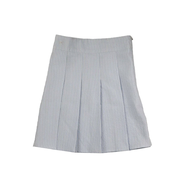 Belati Light Blue Seersucker Pleated Skirt (BSK599)