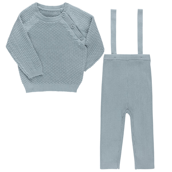 Looms Moss Knit Collection Blue Toddler Set