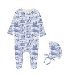 Bopop Toile Navy Footies and Beanie
