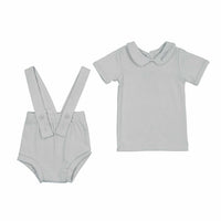 Bonjoy Petite Collar Top W/ Suspender Diaper Cover - Blue