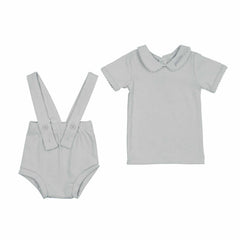 Bonjoy Petite Collar Top W/ Suspender Diaper Cover - Blue