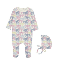 Bopop Multi Color Bow Footies and Beanie