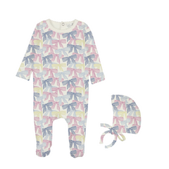 Bopop Multi Color Bow Footies and Beanie