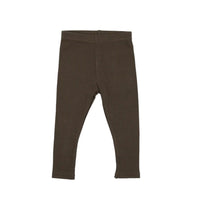 Lil Legs Basic Ribbed Leggings Brown